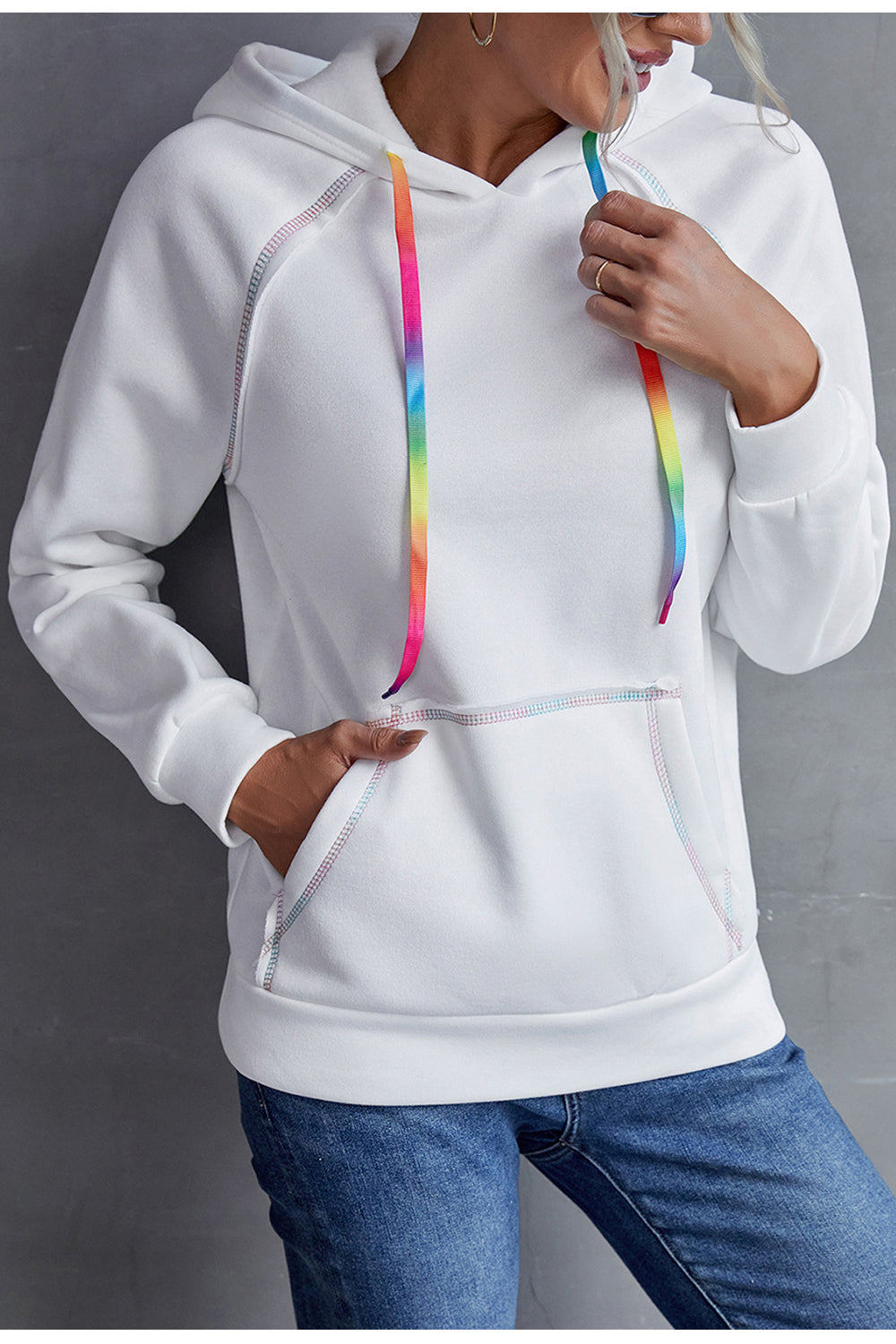 Women Thick & Soft Superb Solid Colored Long Sleeve Ribbed Hem Winter Pullover Hoodie