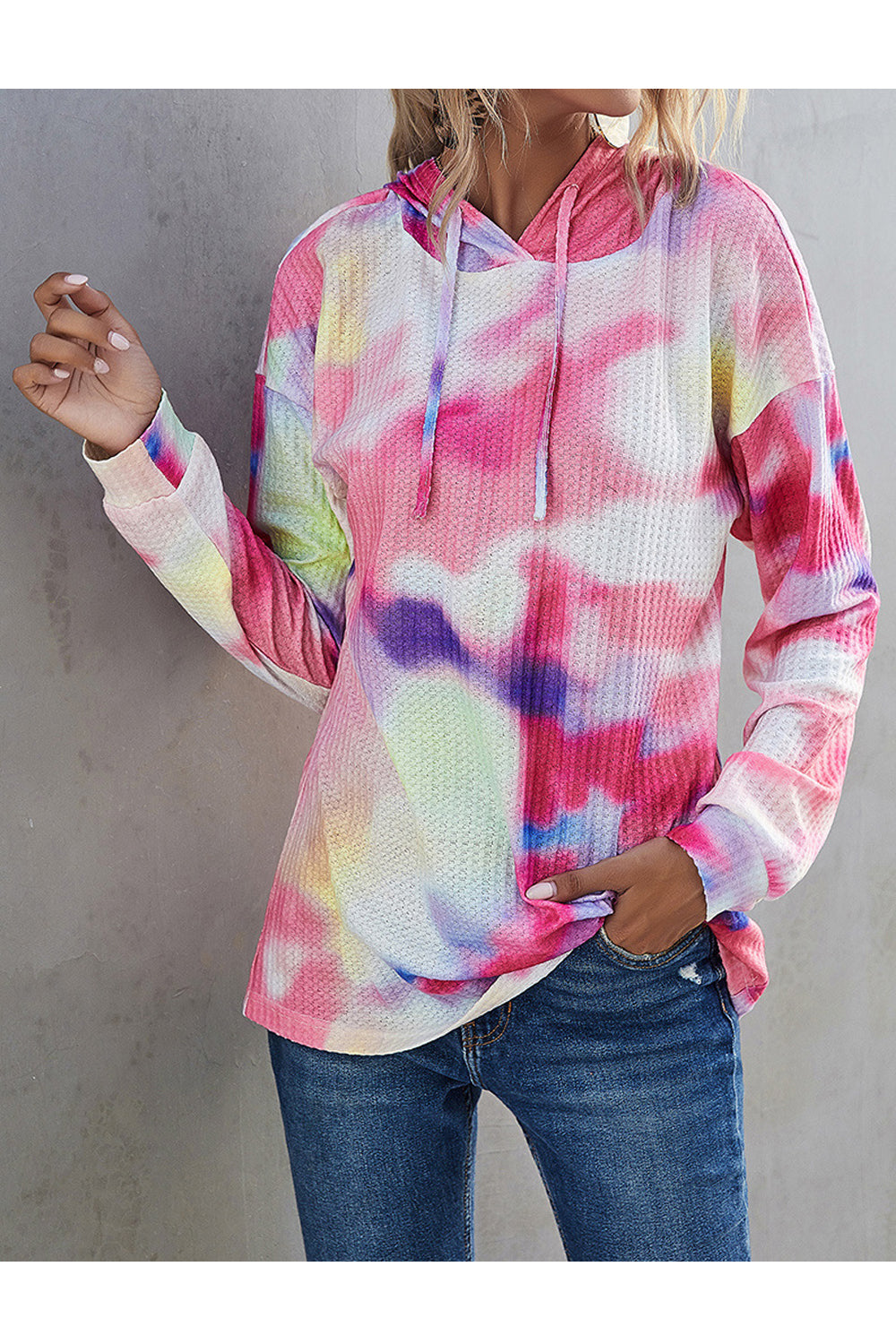 Women Thick Long Sleeve Outstanding Gradient Pattern Restful Warm Pullover Casual Hoodie