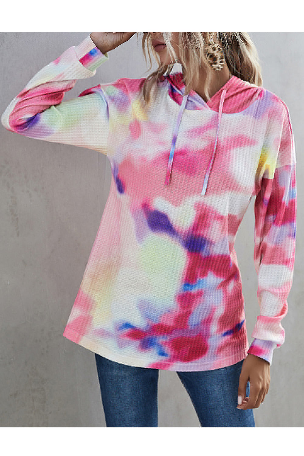 Women Thick Long Sleeve Outstanding Gradient Pattern Restful Warm Pullover Casual Hoodie