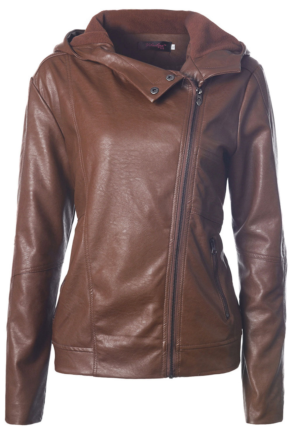 Women Superb Classy Style Zipper Closure Comfy Side Pockets Warm Leather Jacket