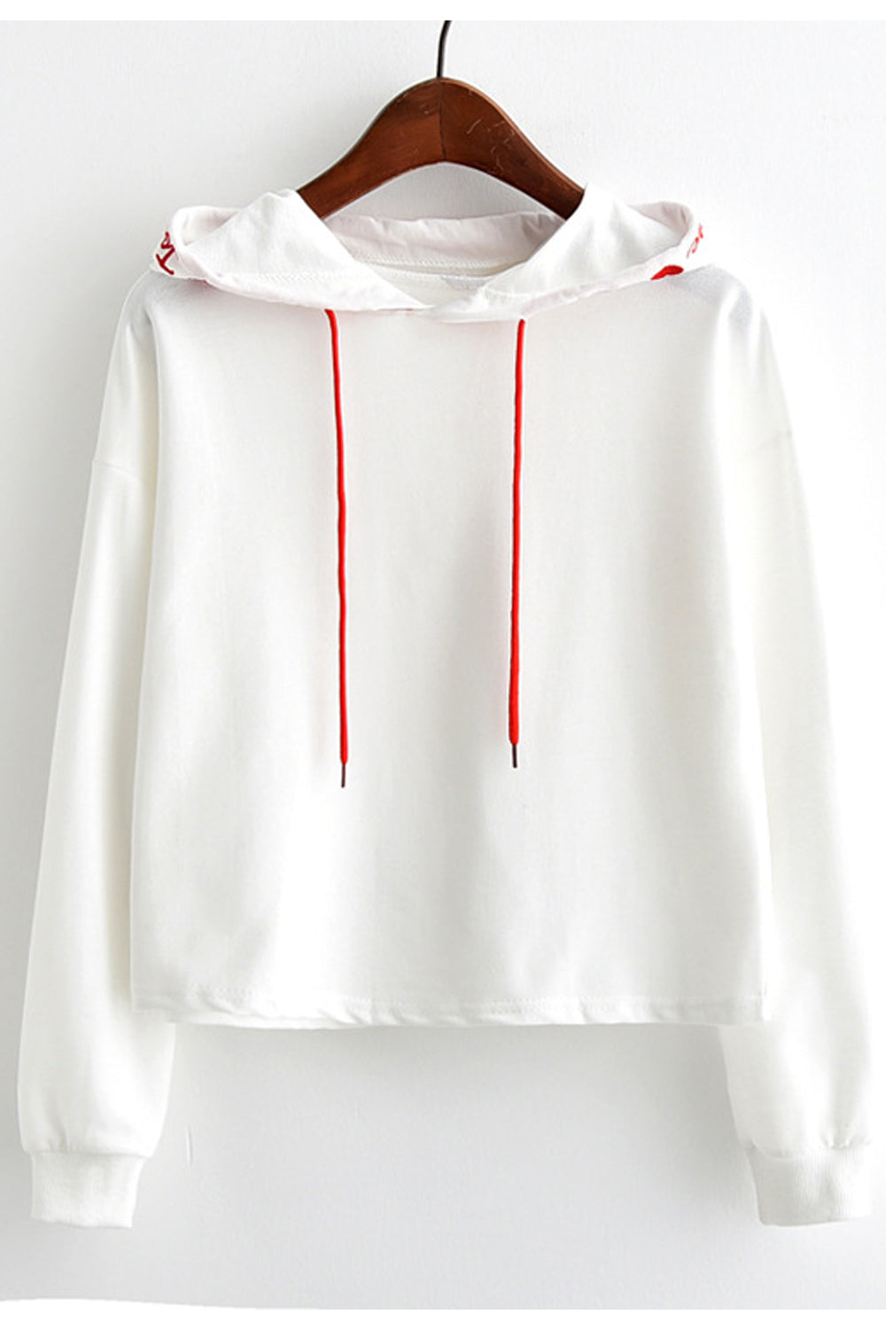 Women Awesome Solid Colored Short Fsahion Easy Long Sleeve Pullover Winter Casual Hoodie