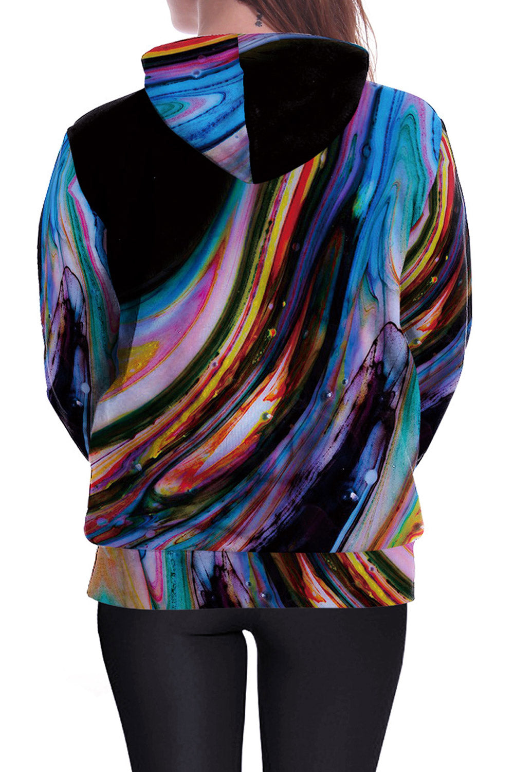 Women Multi Colored 3D Print Warm Hoodie