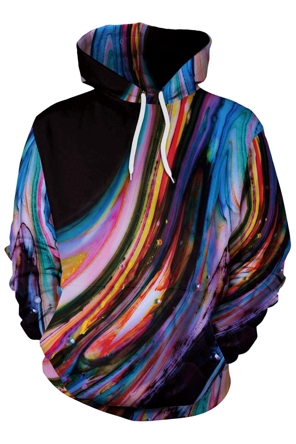 Women Multi Colored 3D Print Warm Hoodie