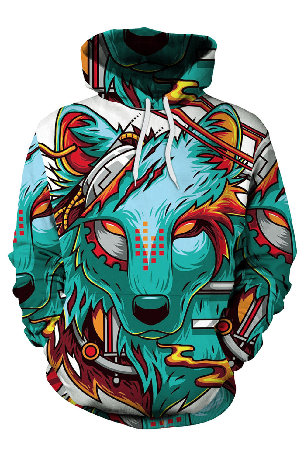 Women 3D Wolf Camouflage Warm Hoodie