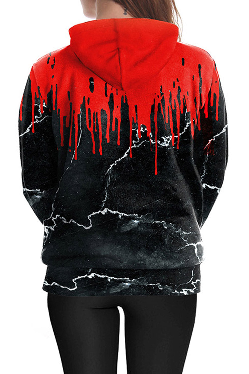 Women Loose 3D Print Halloween Hoodie
