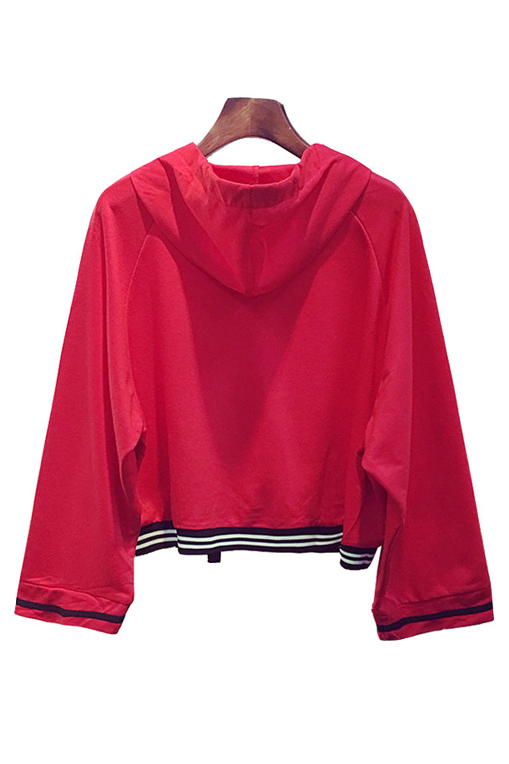 Women Delightful Solid Colored Durable Letter Drawstring Loose Long Sleeve Pullover Casual Hoodie