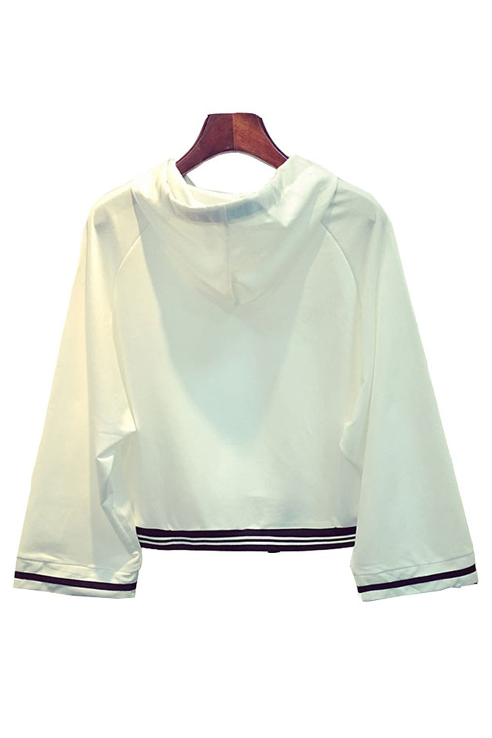 Women Delightful Solid Colored Durable Letter Drawstring Loose Long Sleeve Pullover Casual Hoodie