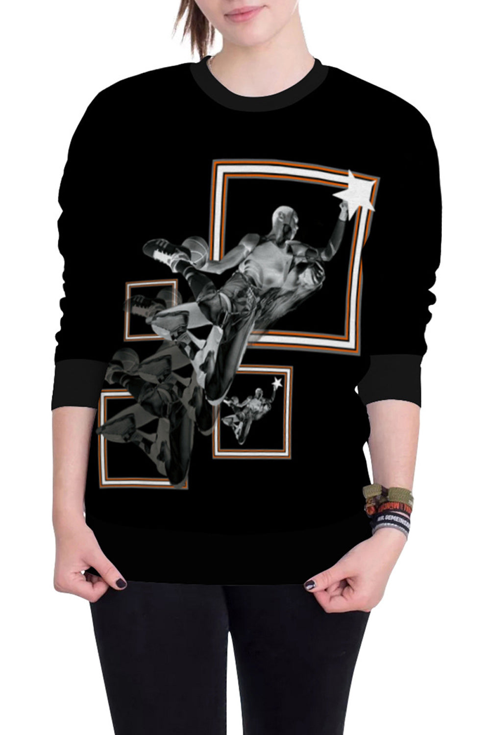 Women 3D Digital Printing Long Sleeves Sweatshirt