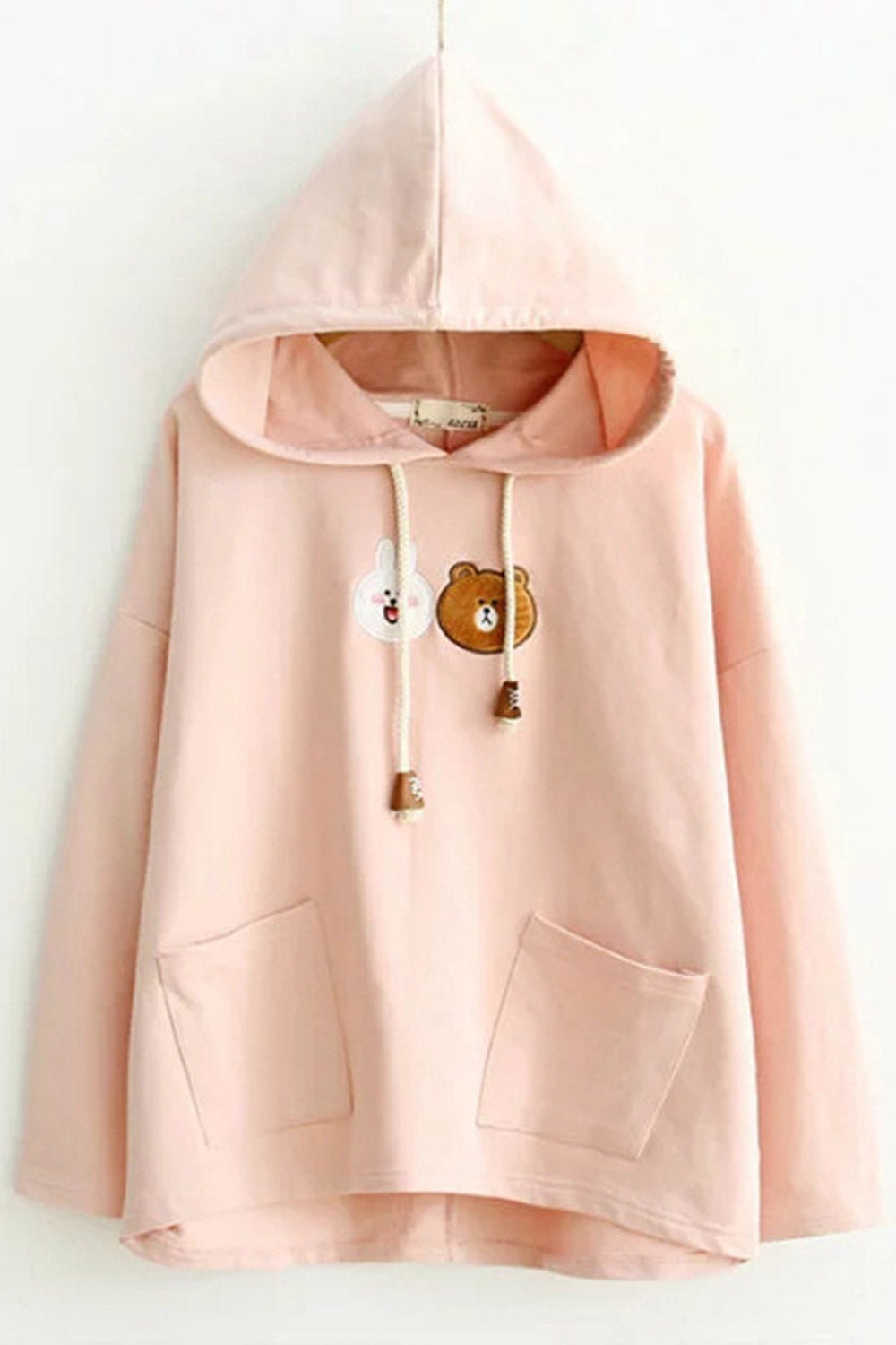 Women Cute Bear Print Warm Casual Hoodie