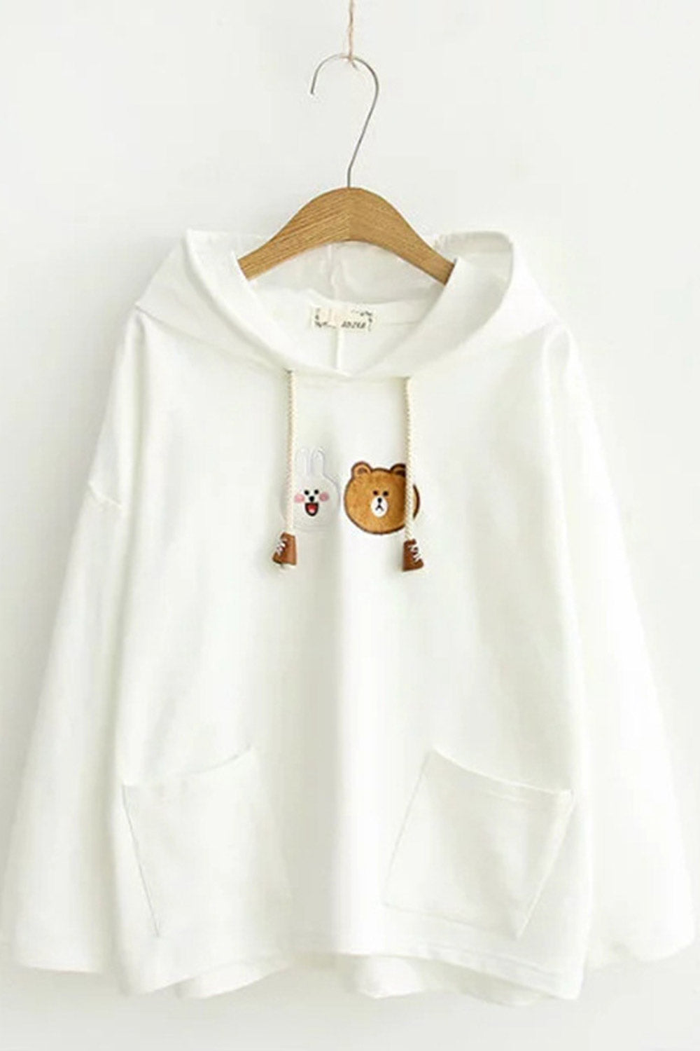 Women Cute Bear Print Warm Casual Hoodie