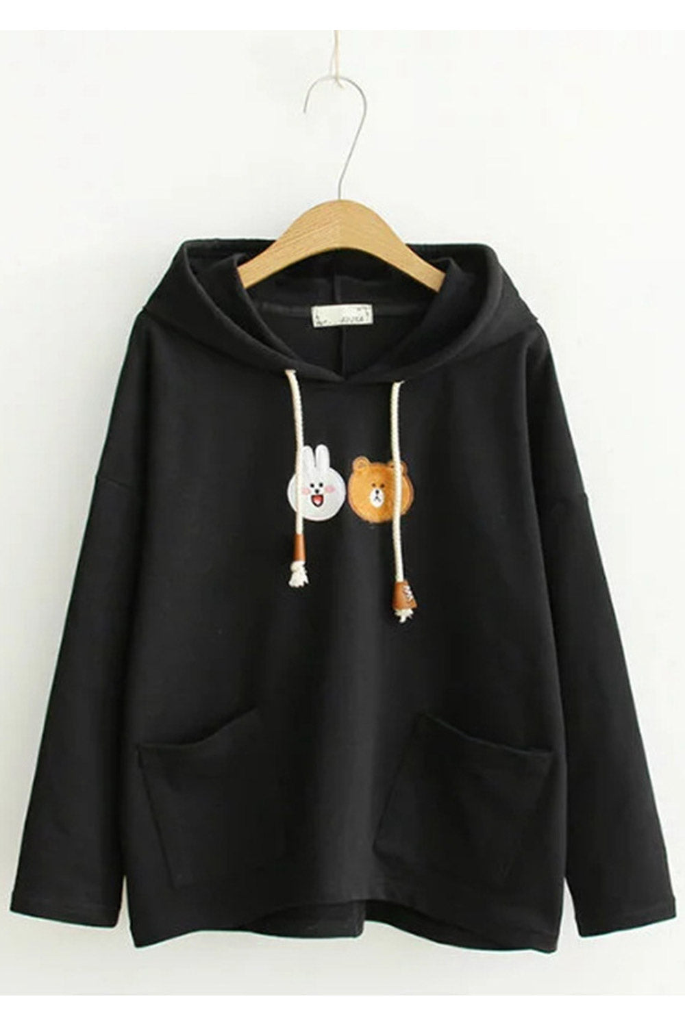 Women Cute Bear Print Warm Casual Hoodie