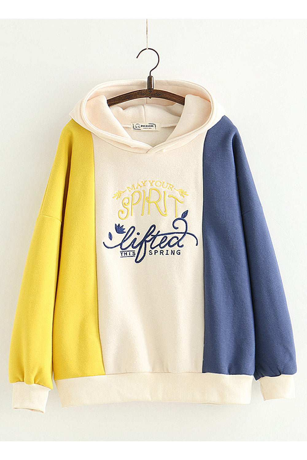 Women Graphic Color Contrast Loose Hoodie