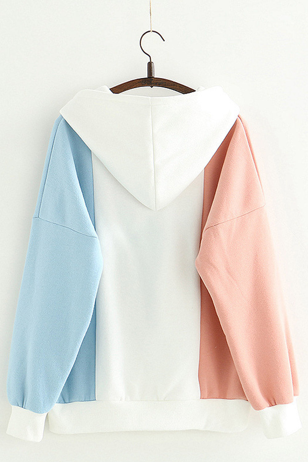 Women Graphic Color Contrast Loose Hoodie