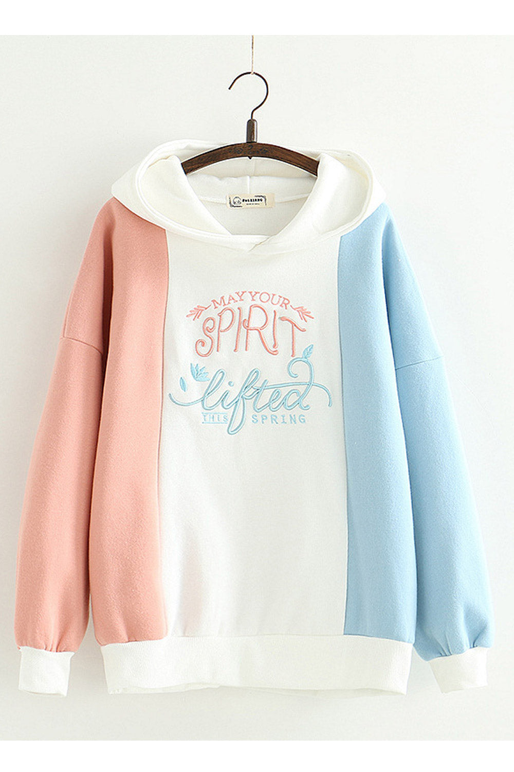 Women Graphic Color Contrast Loose Hoodie