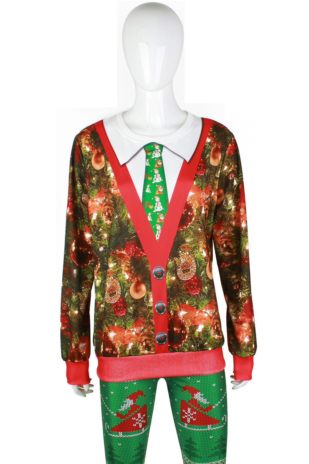 Women 3D Print Christmas Flakes Sweatshirt