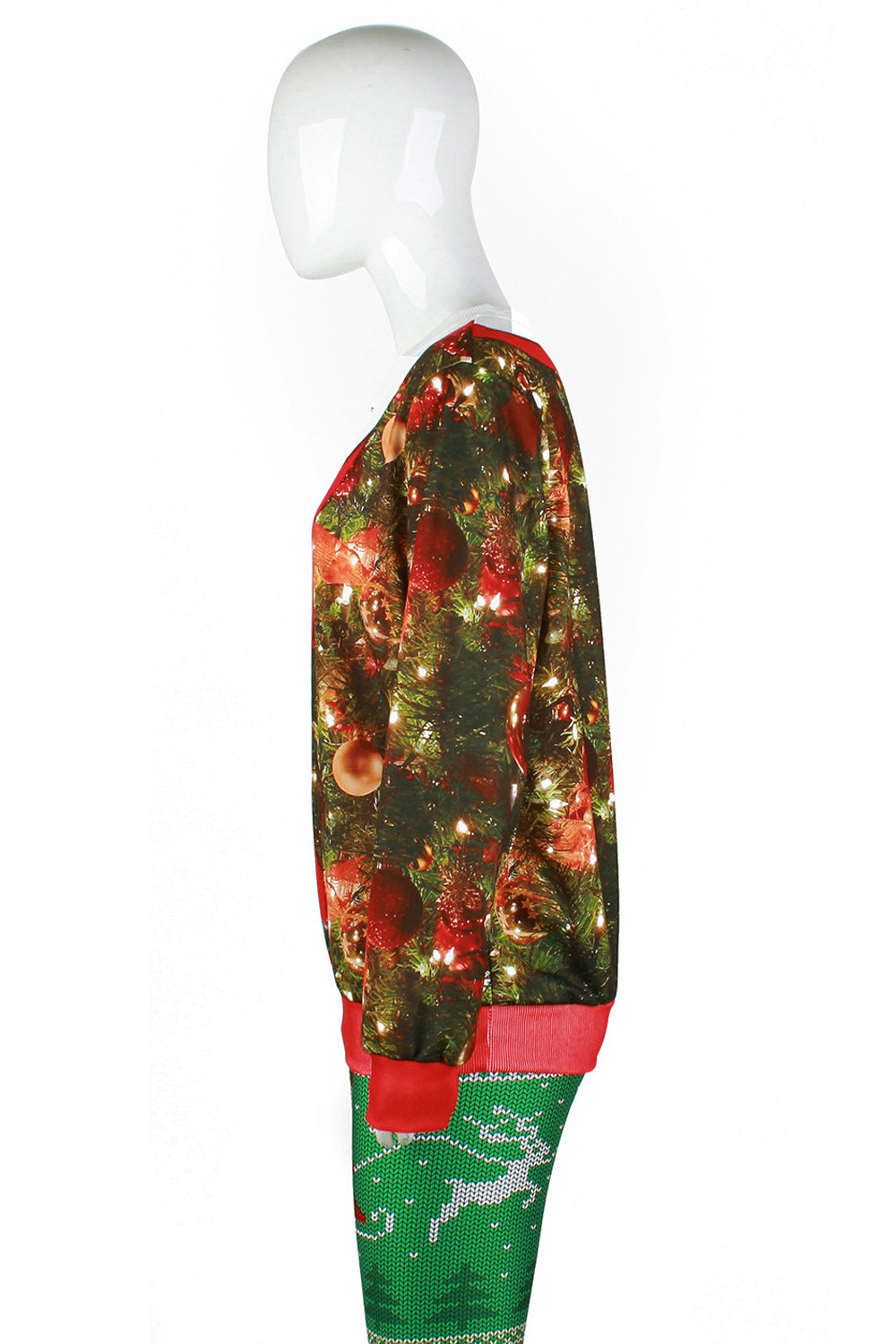Women 3D Print Christmas Flakes Sweatshirt