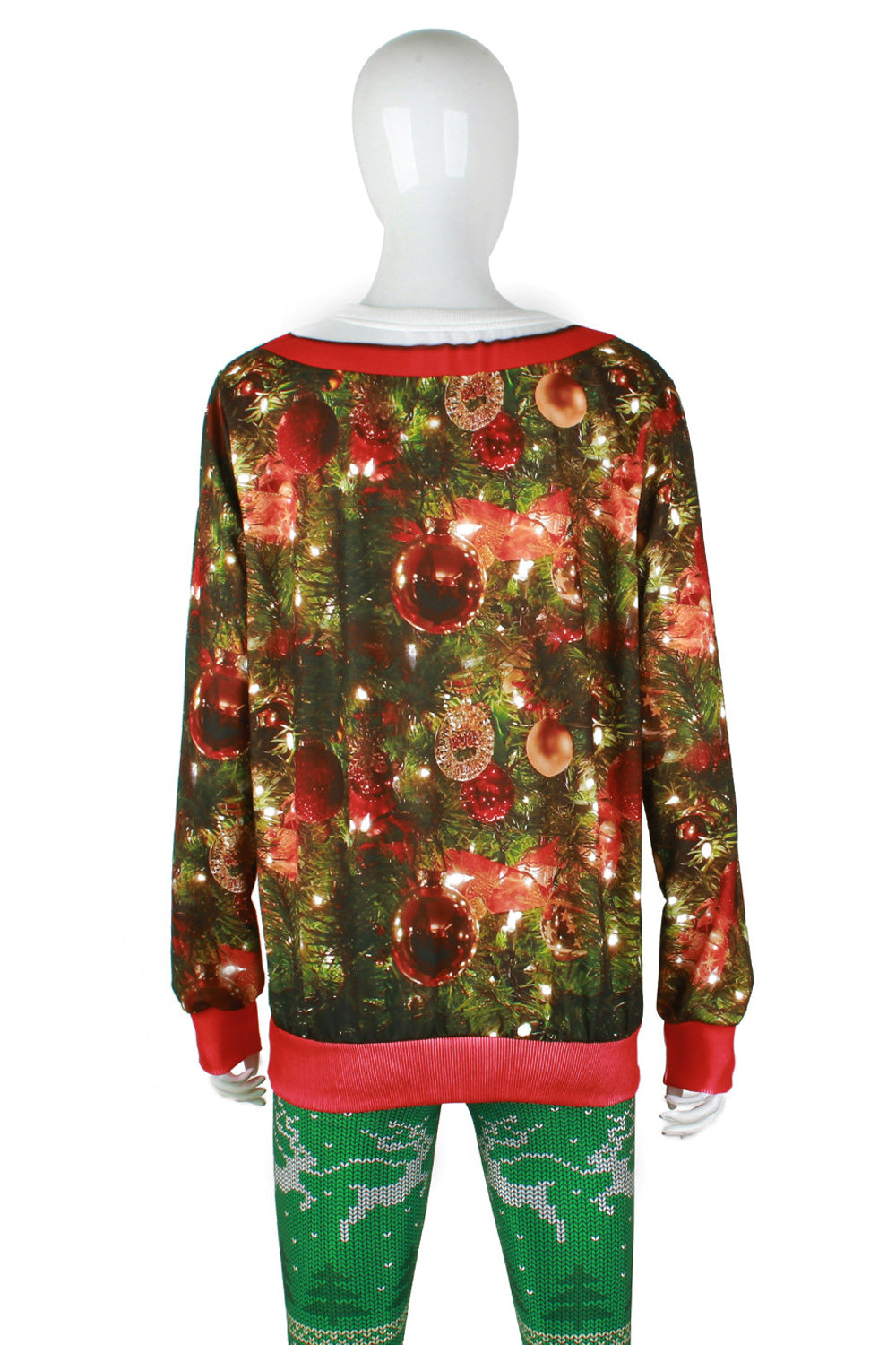 Women 3D Print Christmas Flakes Sweatshirt