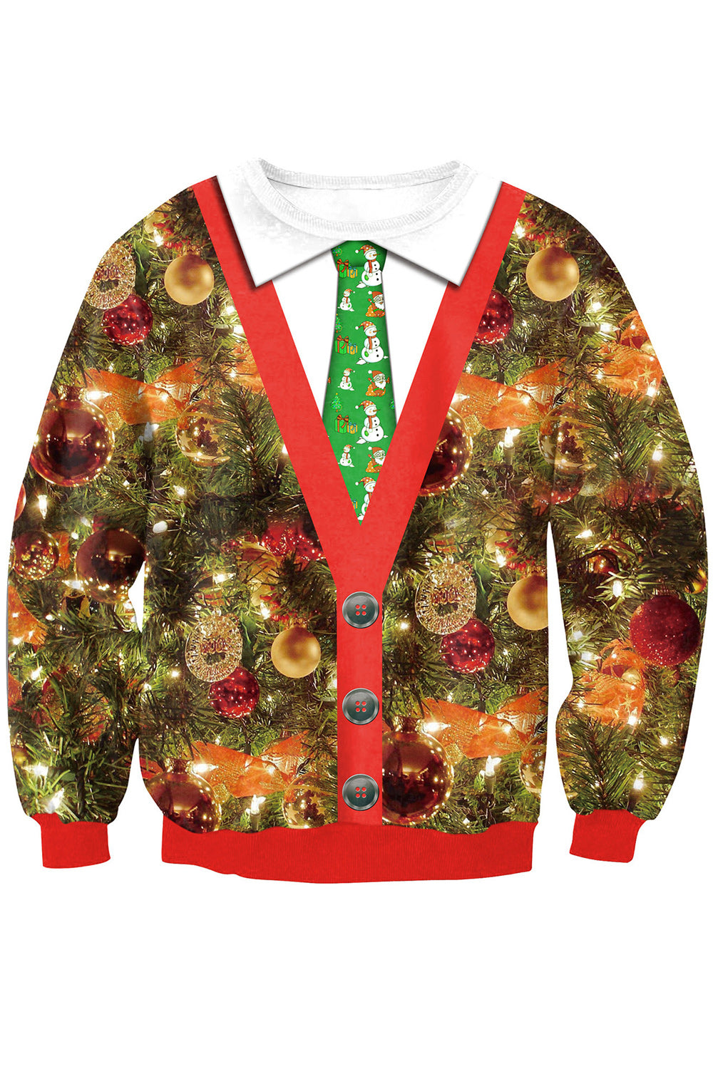 Women 3D Print Christmas Flakes Sweatshirt