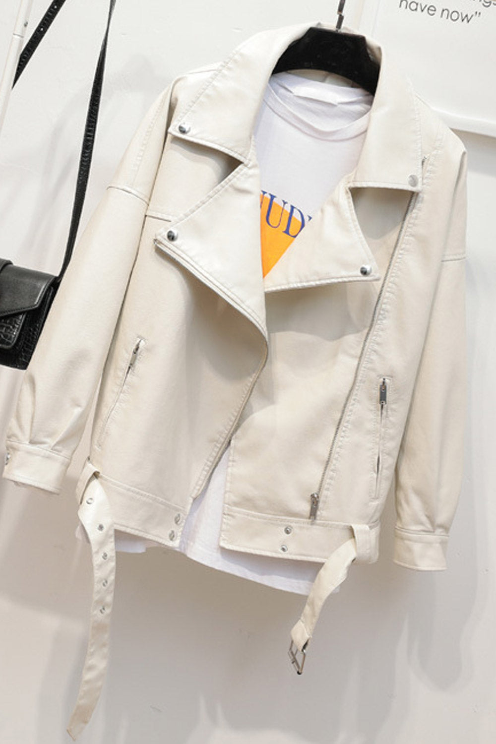Women Elegant Casual Leather Jacket