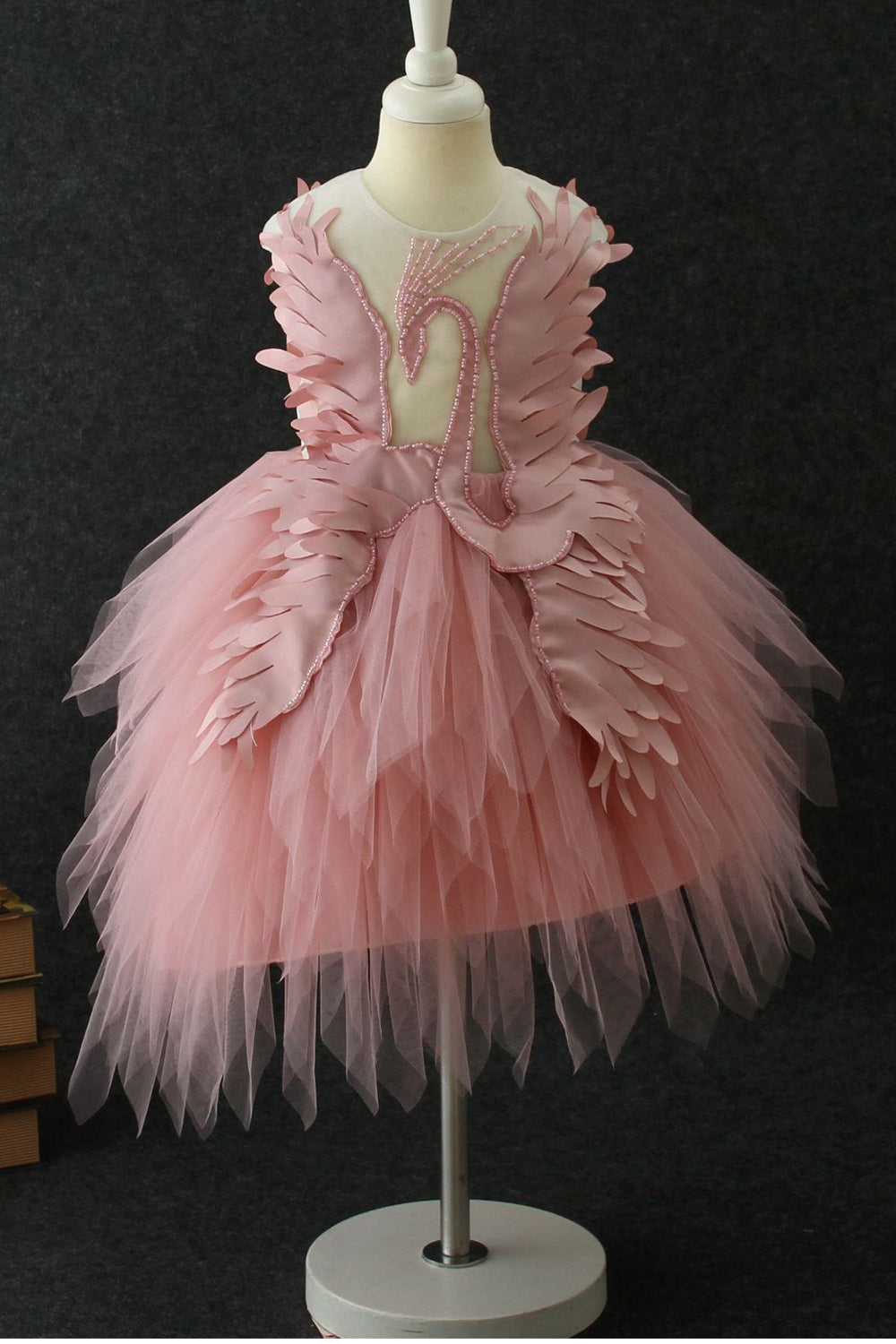 Kid Girl Beautiful Swan Pattern Princess Dress