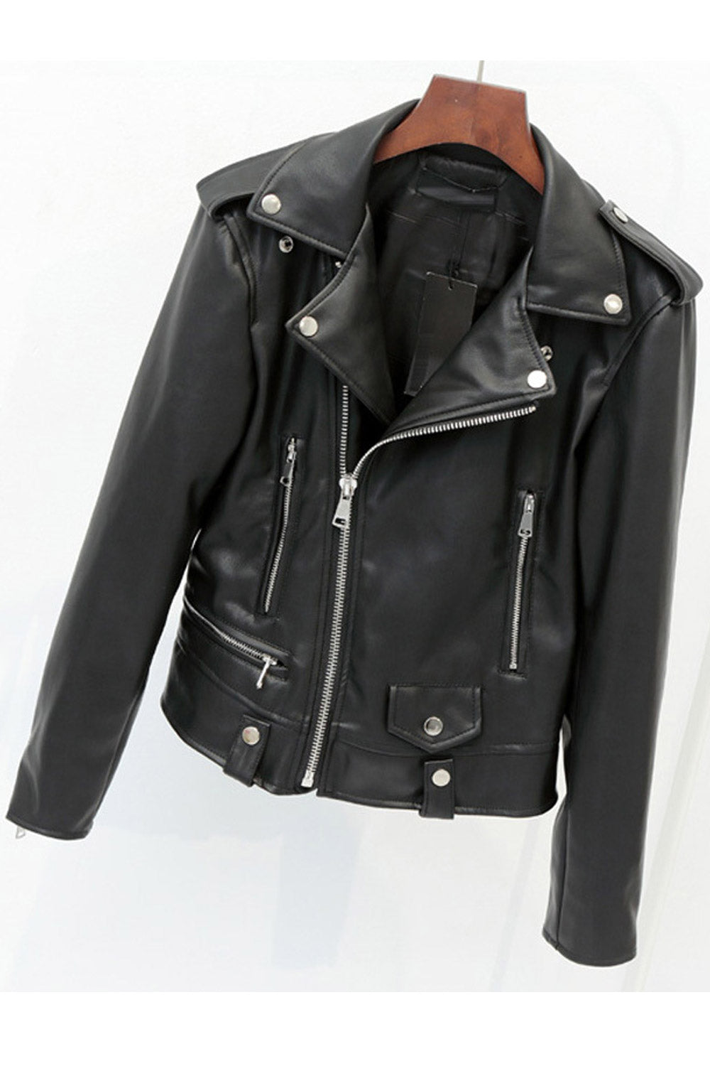 Women Cunning Long Sleeve Slim Leather Jacket