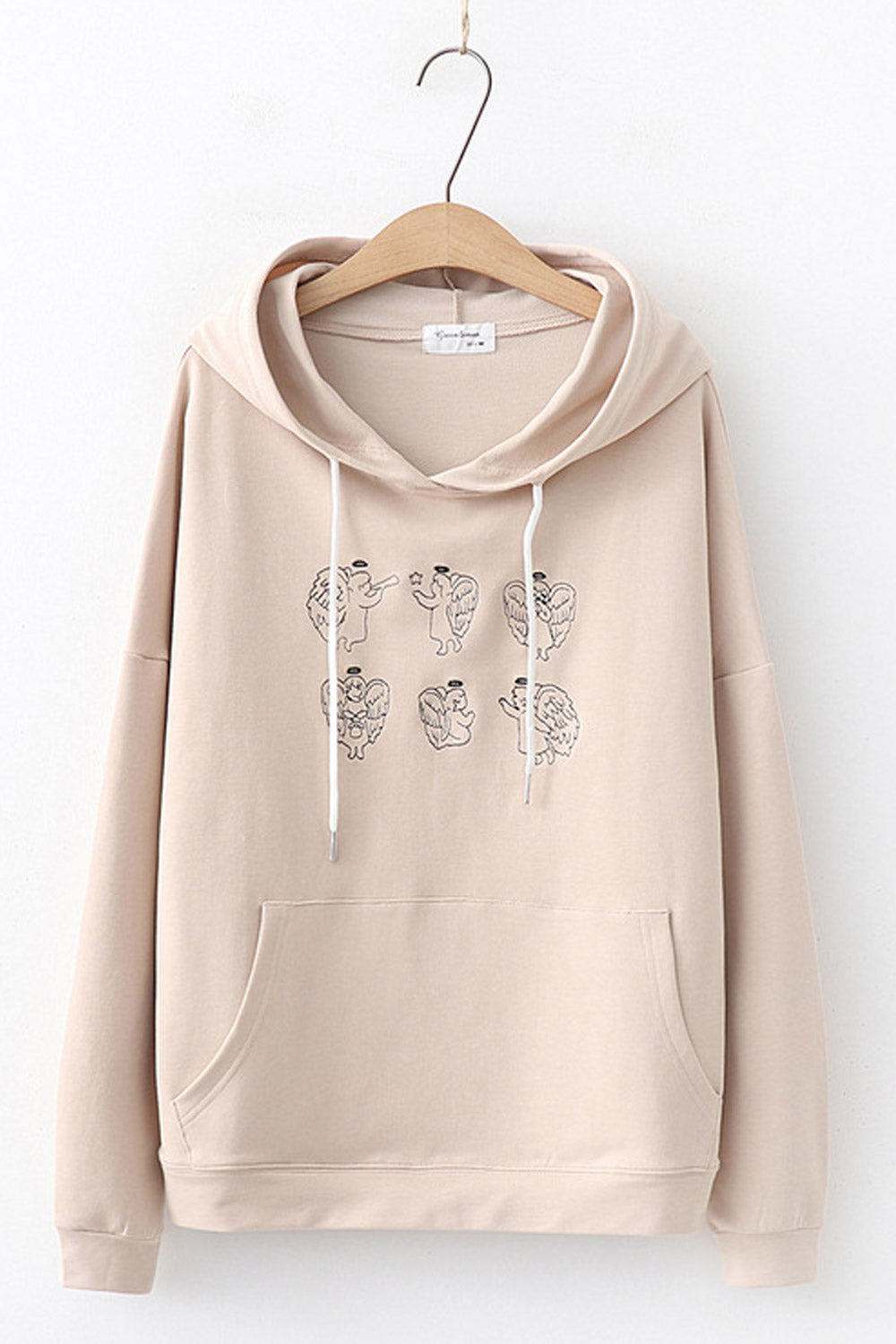 Women Alluring Cartoon Embroidered Hoodie