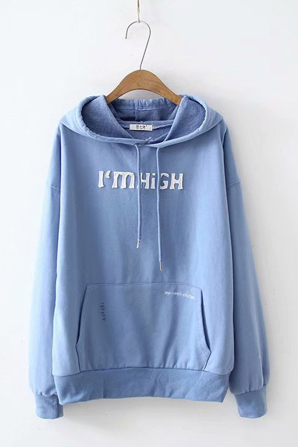 Women Comfy Patch Letter Embroidered Hoodie