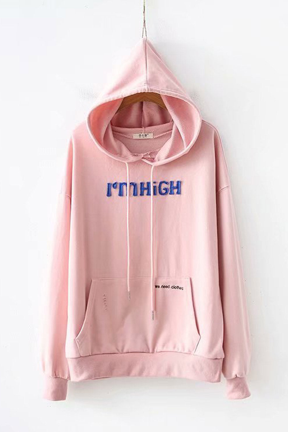 Women Comfy Patch Letter Embroidered Hoodie