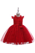 Kid Girl Charming Flying Sleeves Ball Gown Wedding Dress