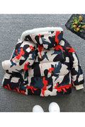 Kids Boys Elegant Camouflage Printed Useful Side Pockets Zip Closure Warm Padded Jacket