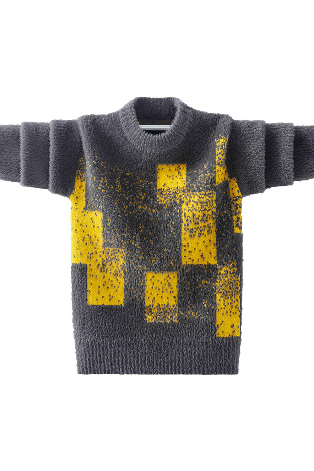 Kids Boys Exciting Lattice Pattern Breathable Round Neck Long Sleeve Fashionic Winter Sweater