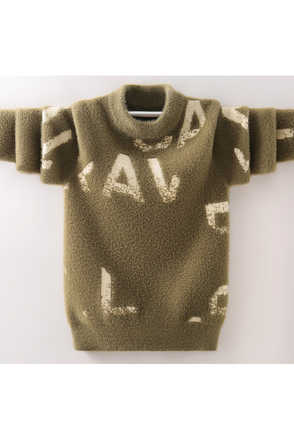Kids Boys Cute Knitted Style Solid Pattern Long Sleeve Round Neck Fashionic Warm Sweater