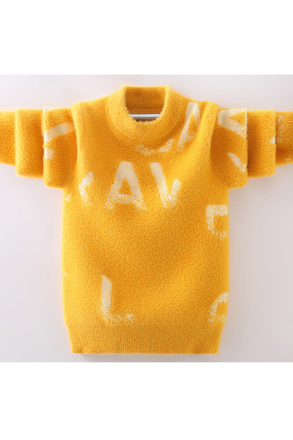 Kids Boys Cute Knitted Style Solid Pattern Long Sleeve Round Neck Fashionic Warm Sweater