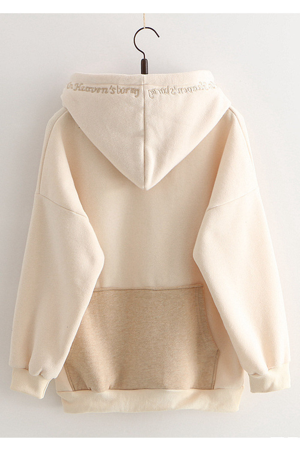 Women Winter Solid Color Embroidered Letter Hoodie