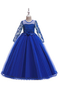 Kid Girl Stylish Embroidered Long Sleeve Princess Dress