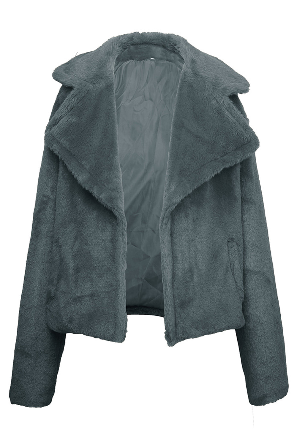 Women Outstanding Collar Neck Side Pockets Front Open Warm Fashionable Winter Cardigan