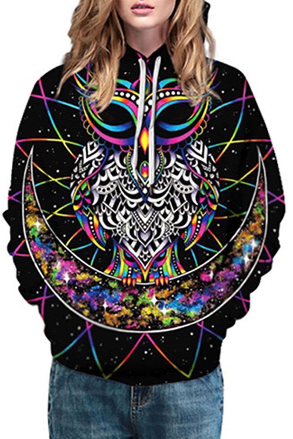 Women Stylish Wild 3D Digital Print Hoodie