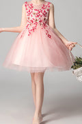 Kid Girl Beautiful Flower Mesh Wedding Dress