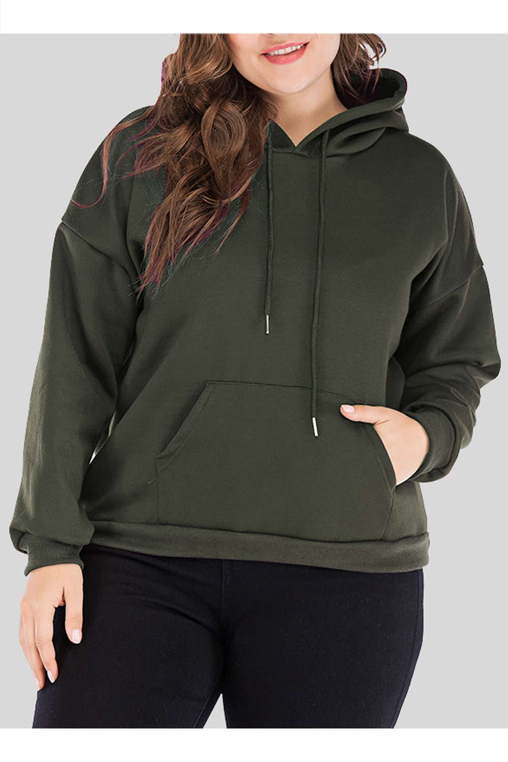 Women Elegant Solid Color Hoodie
