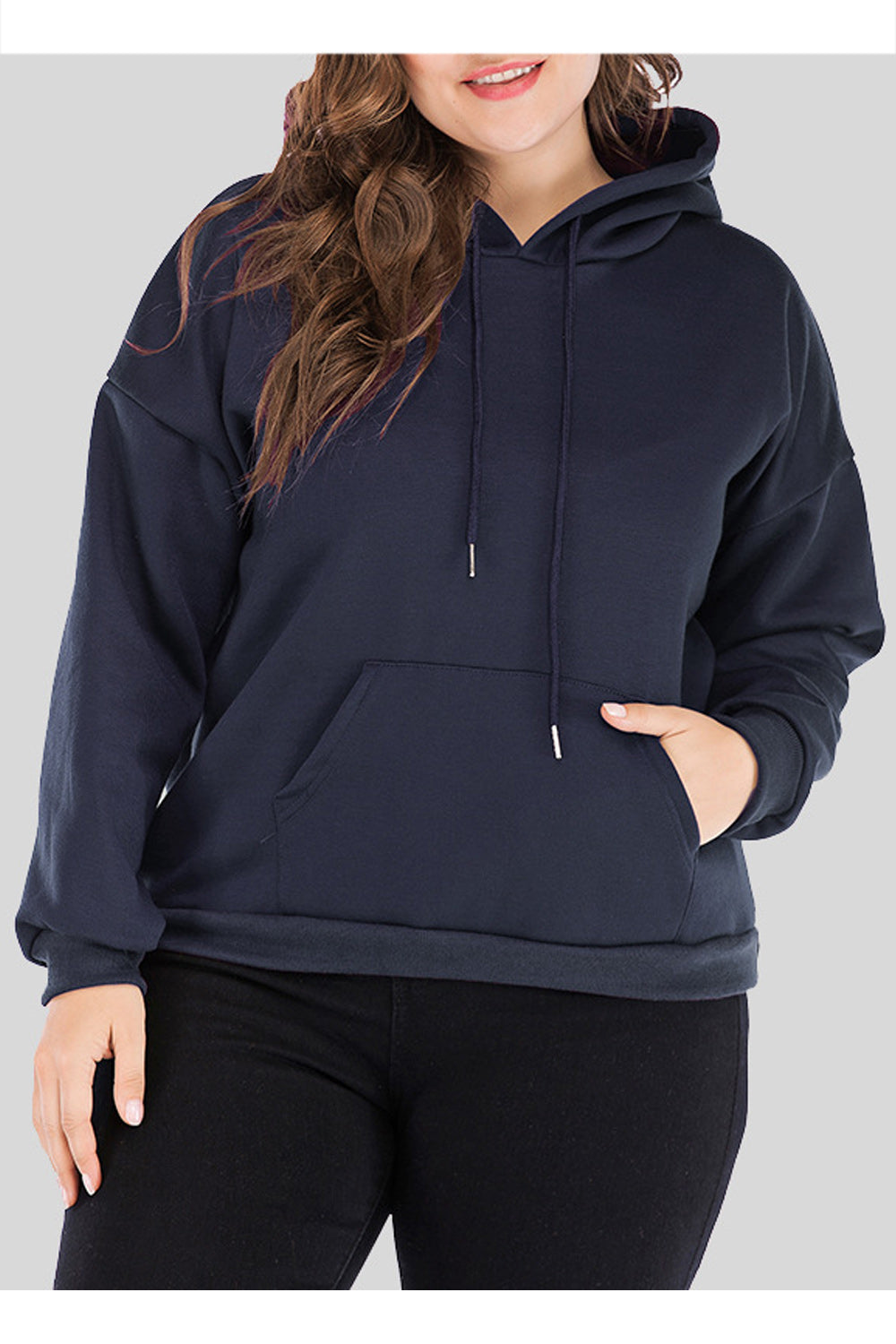 Women Elegant Solid Color Hoodie