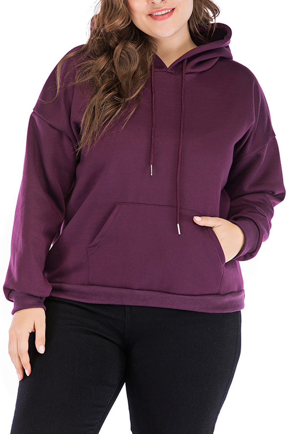 Women Elegant Solid Color Hoodie