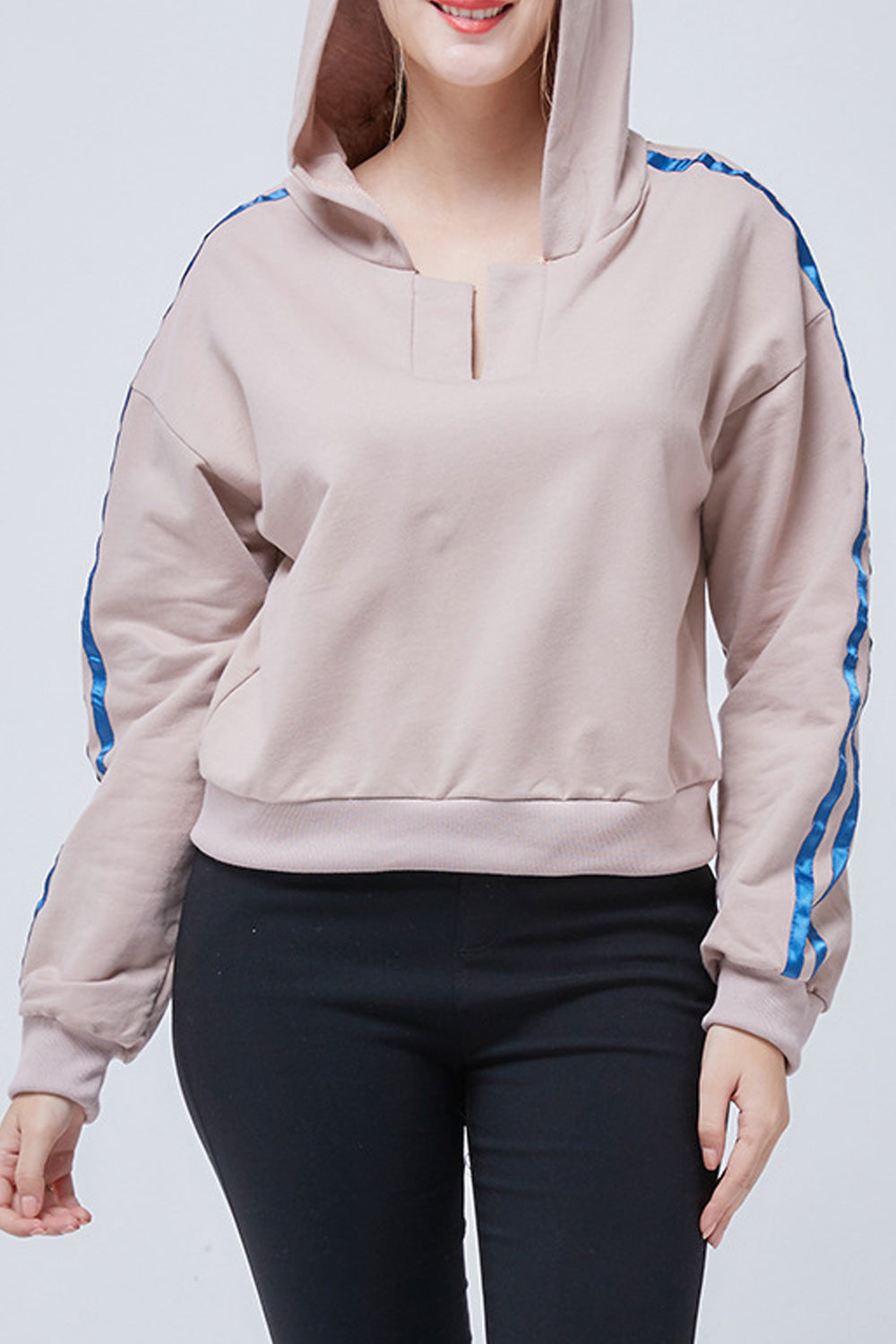 Women Beautiful Solid Color Long Sleeve Casual Hoodie