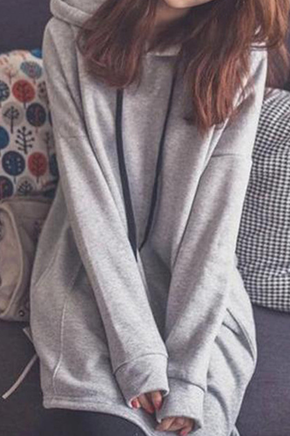 Women Charming Loose Fit Long Casual Hoodie