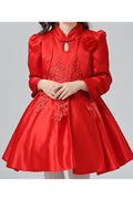 Kid Girl Alluring Flower Embroiderd High Neck Wedding Dress without Coat