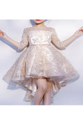 Kid Girl Beautiful Irregular Hem Crochet Lace Wedding Dress