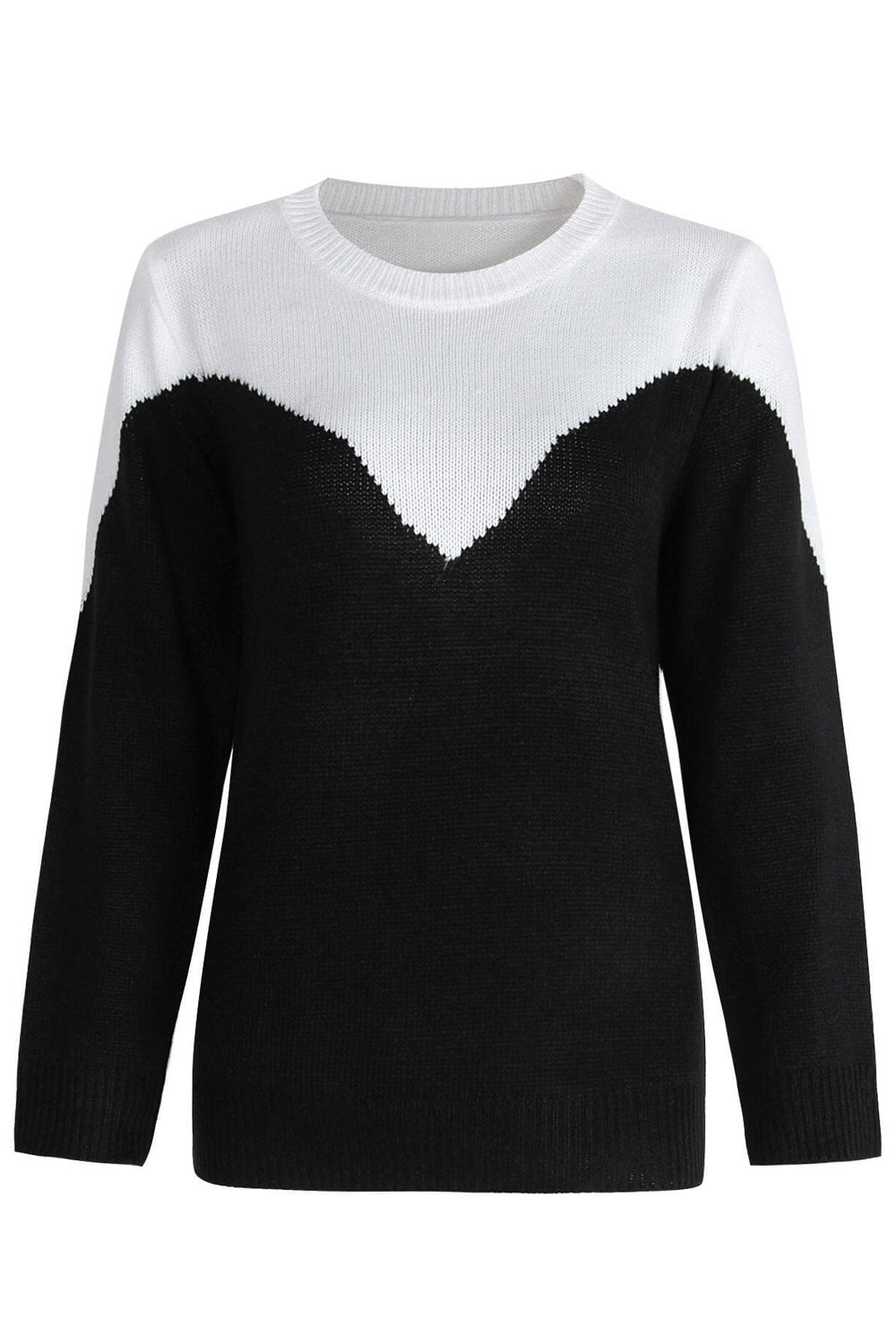 Women Comfortable Round Neck Solid Pattern Stretchable Hem & Cuff Warm Winter Sweater