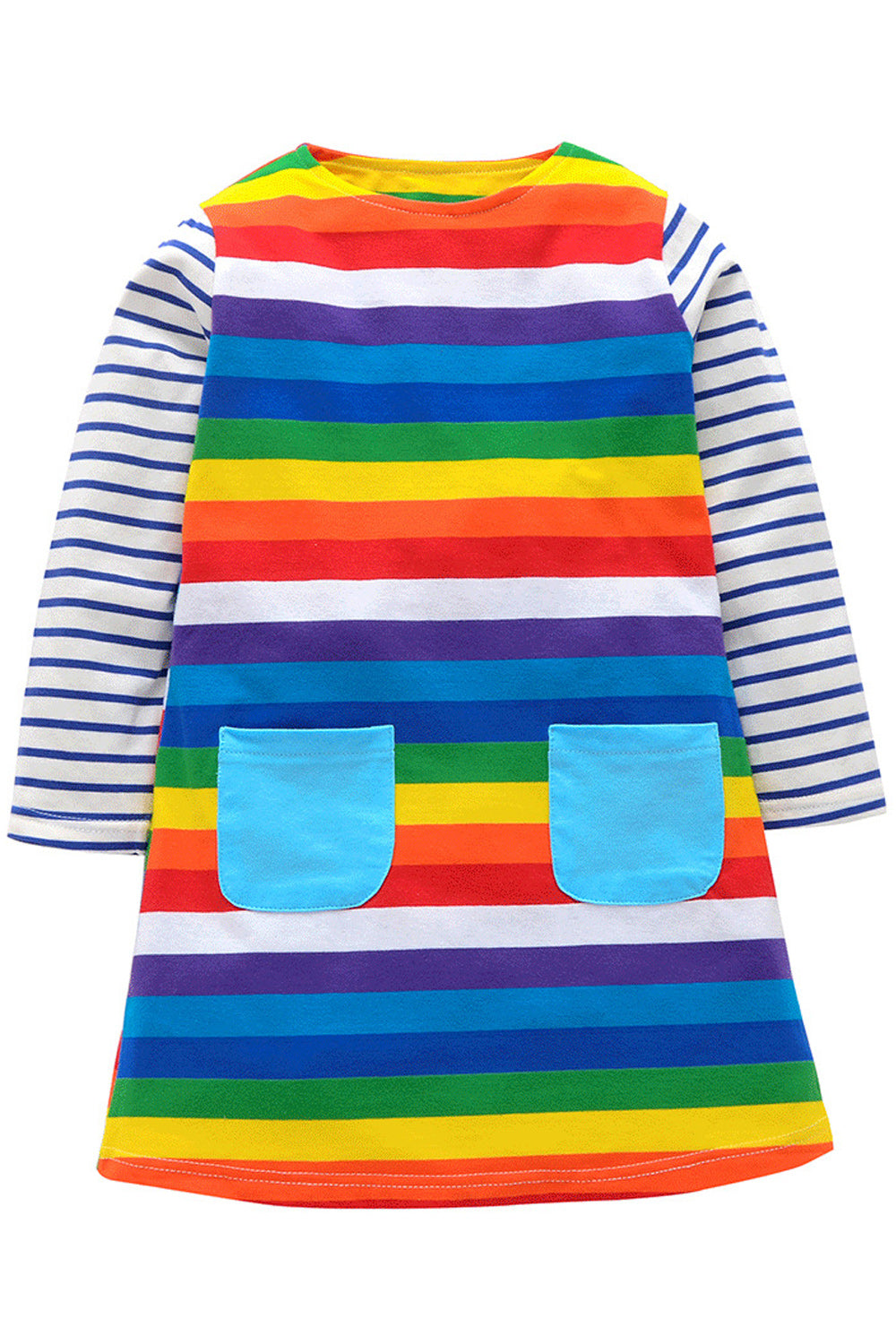 Kids Girls A-Line Rainbow Autumn Dress