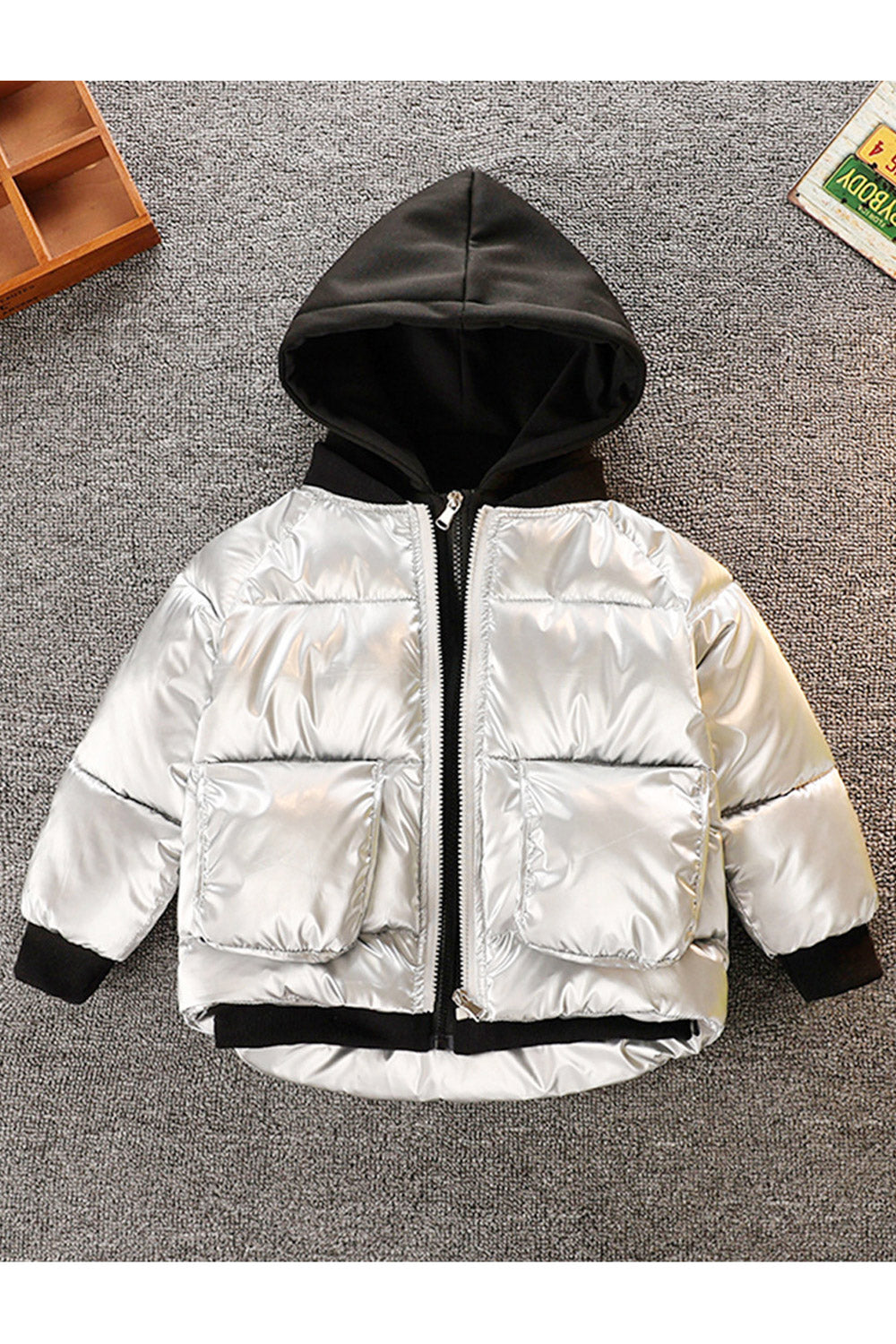 Kids Boys Two Pockets Padded Jacket