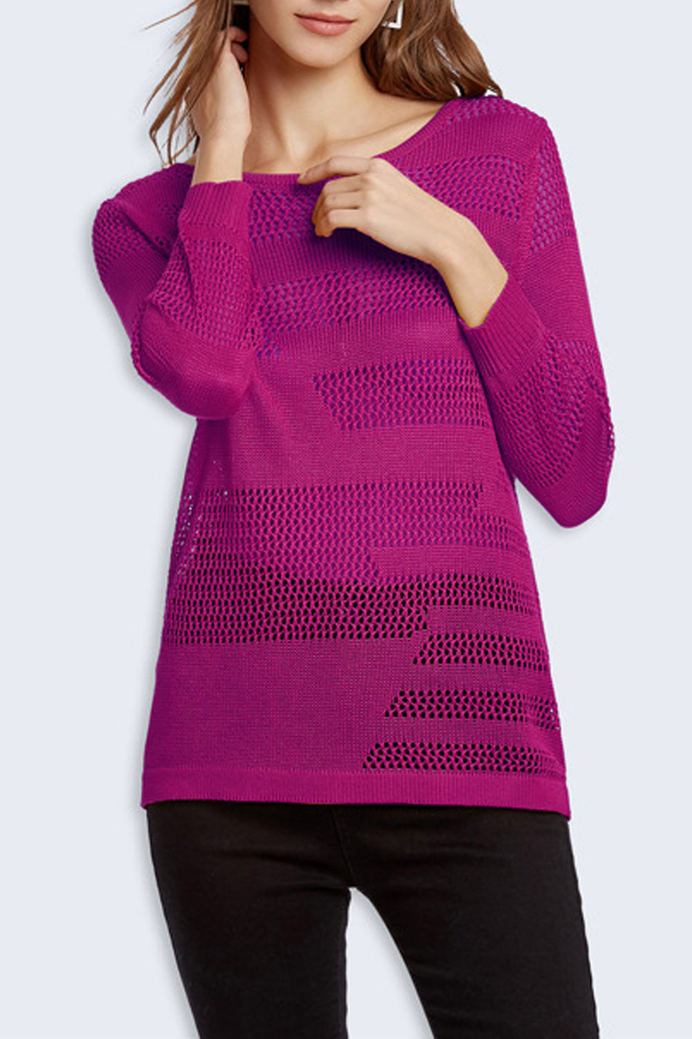 Women Classy Round Neck Slim Sweater