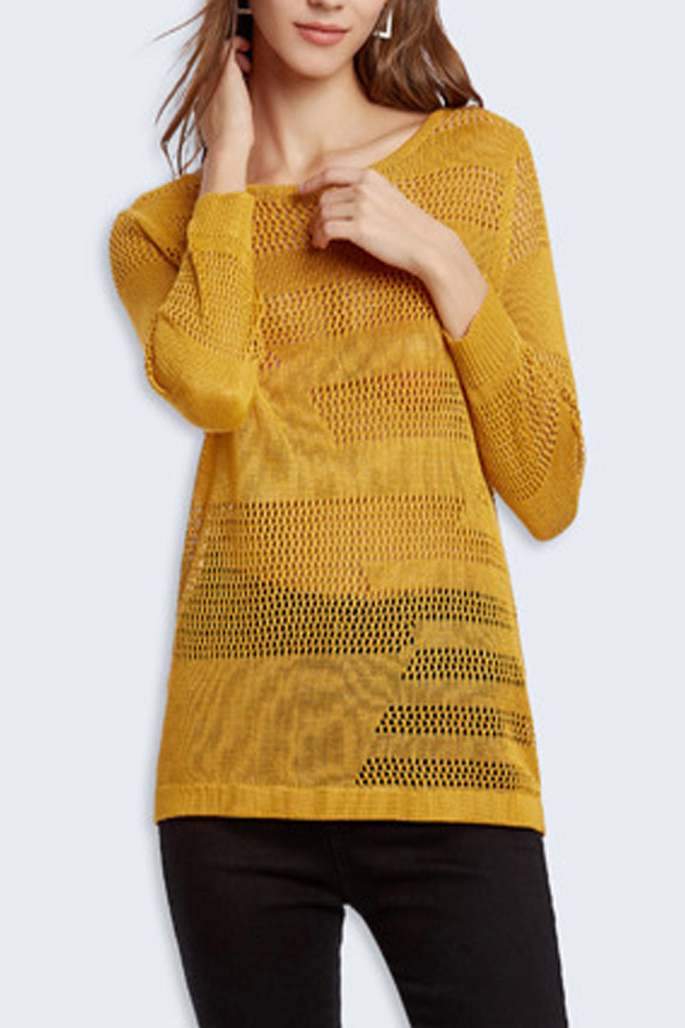 Women Classy Round Neck Slim Sweater